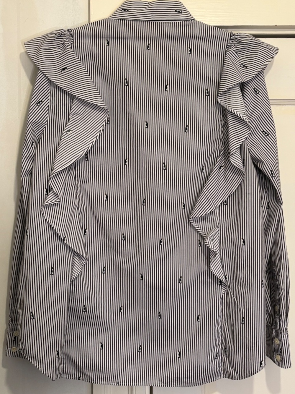 Like New Kate Spade Penguin Ruffle Top Blouse Shirt - Picture 6 of 6